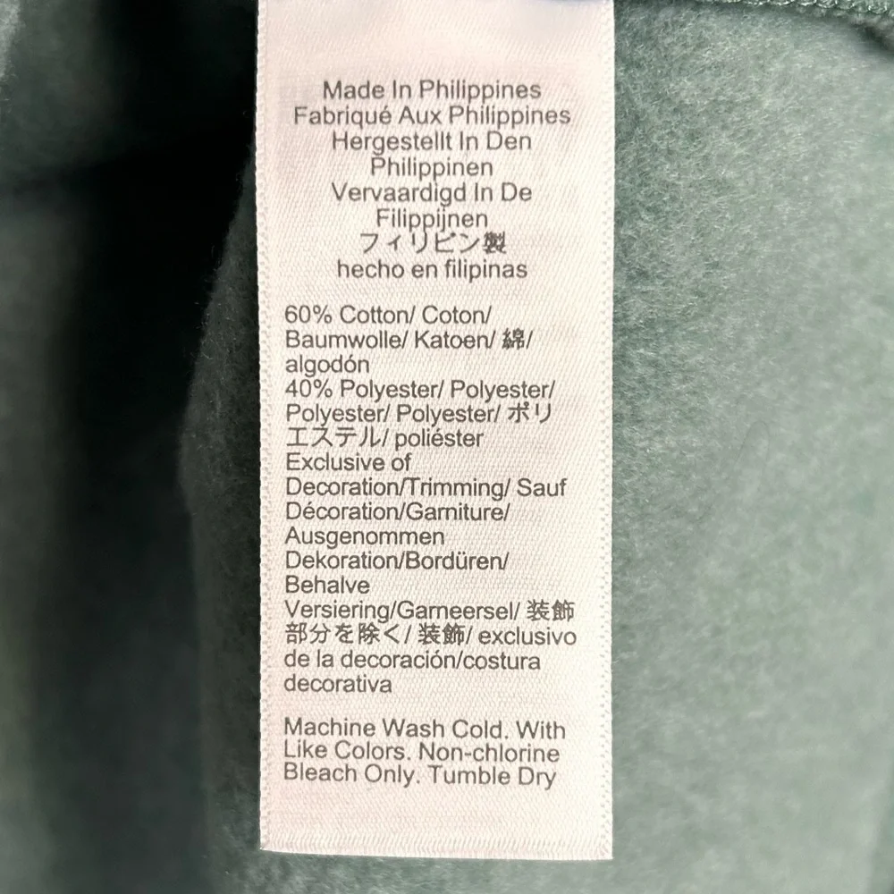 J. Crew Factory‎ Sweater Womens S Green Wide Button-Collar Pullover Sweatshirt